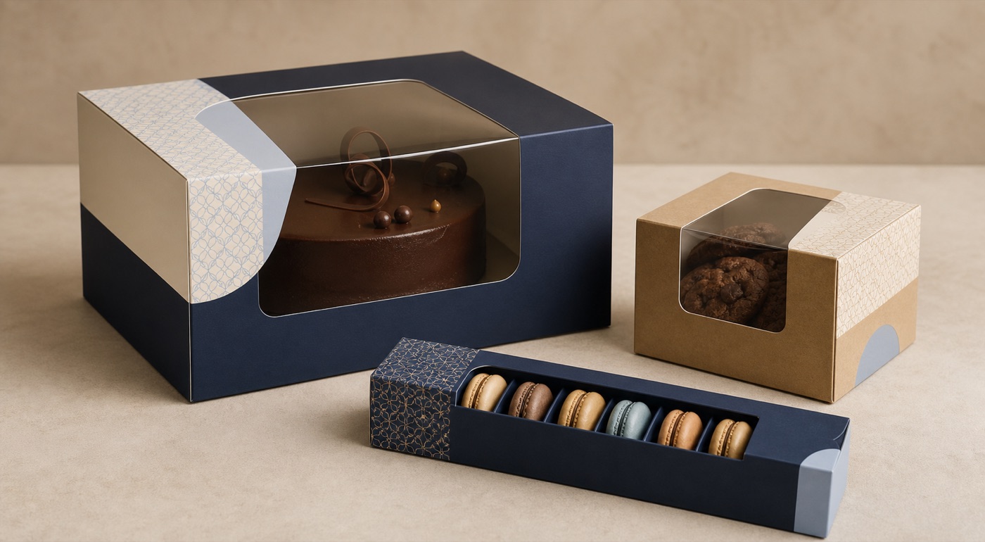 Assortiment de boîtes pour gâteau, macarons et cookies
