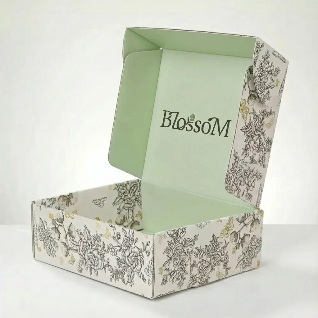 Coffret rigide imprimé motif floral