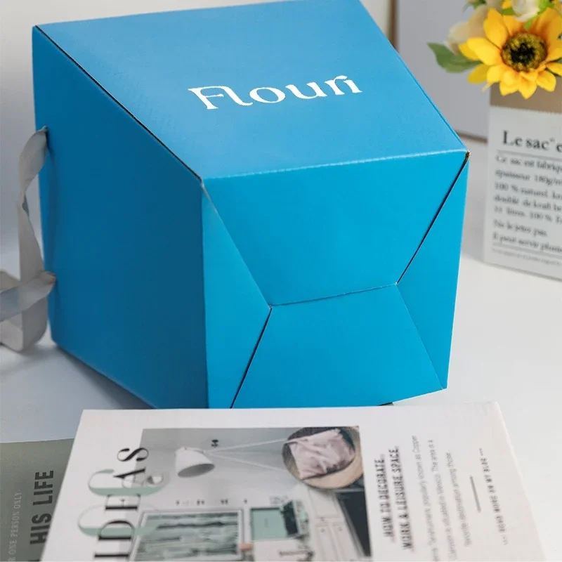Boîte fleurs avec poignées ruban