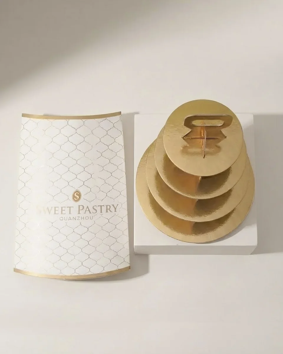 Boîte pyramide pâtisserie avec poignée
