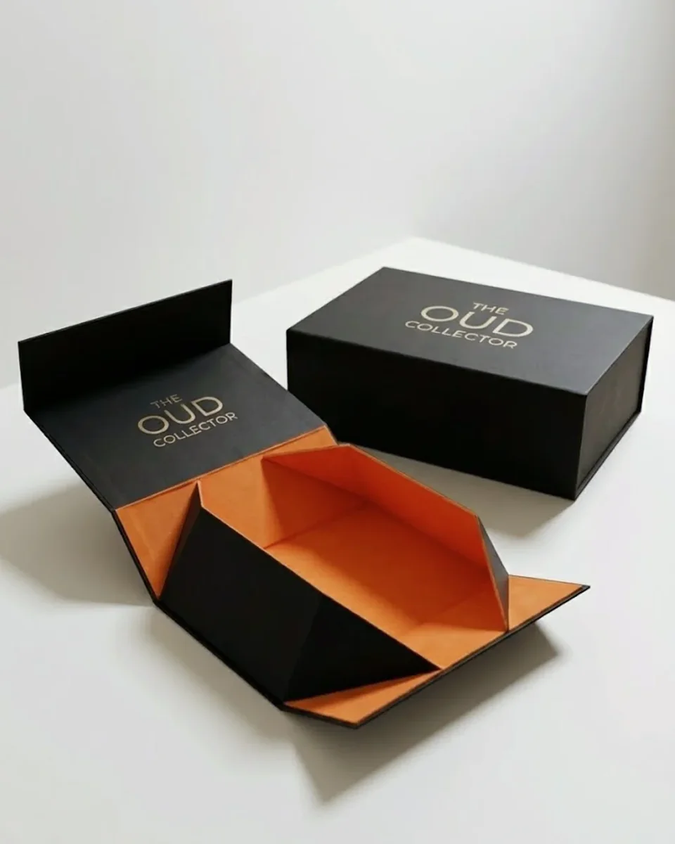 Coffret rigide pliable style origami
